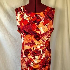 Dana Buchman Red Floral Dress